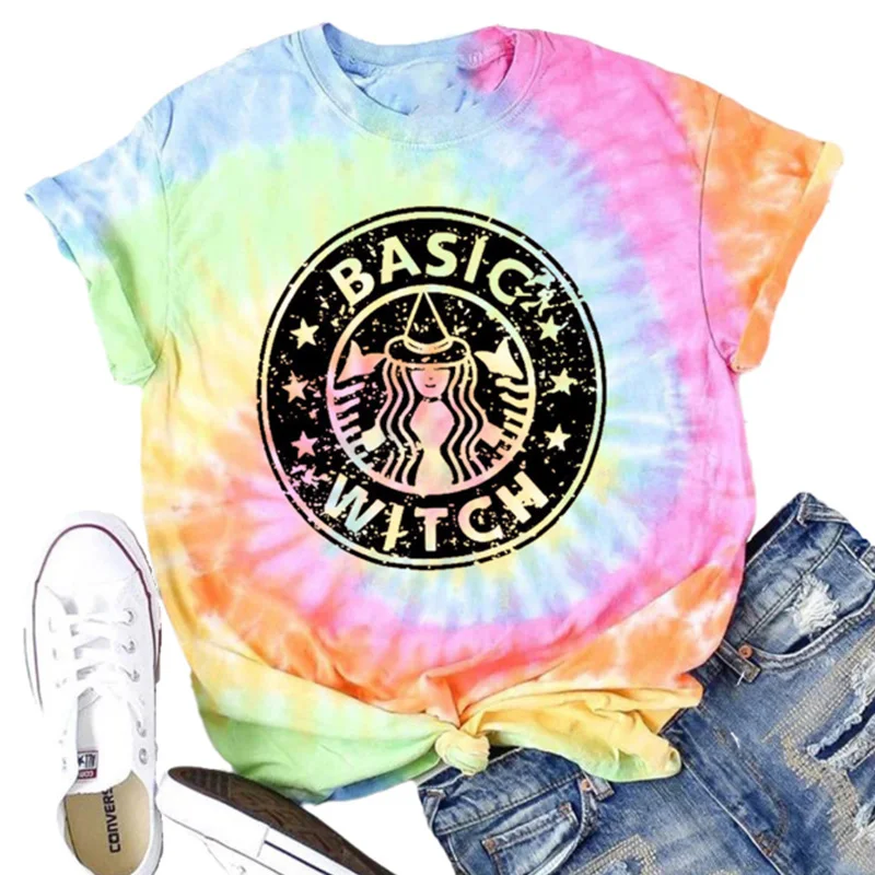 

Basic Witch Shirt Women Tee Harajuku TShirt Women 2020 Plus Size Grey Casual Tee Letter Print Clothing