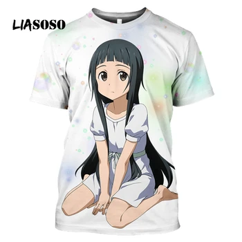 

LIASOSO Anime Sword Art Online: Alicization Harajuku Streetwear All-match Men Women Tops White Kawaii Girl T-shirt Free shipping