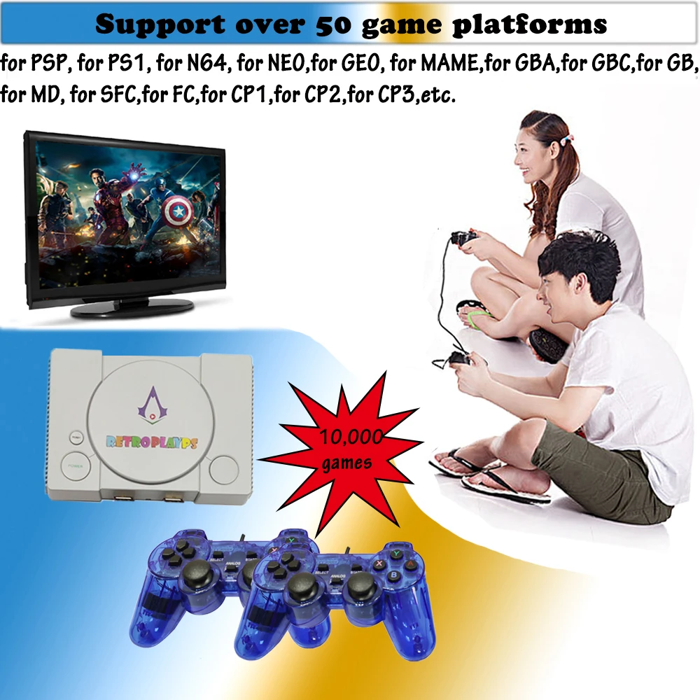 Новая видеоконсоль для аркадных игр PSP SEGA HD Raspberry Pie 50 симуляторов игрока