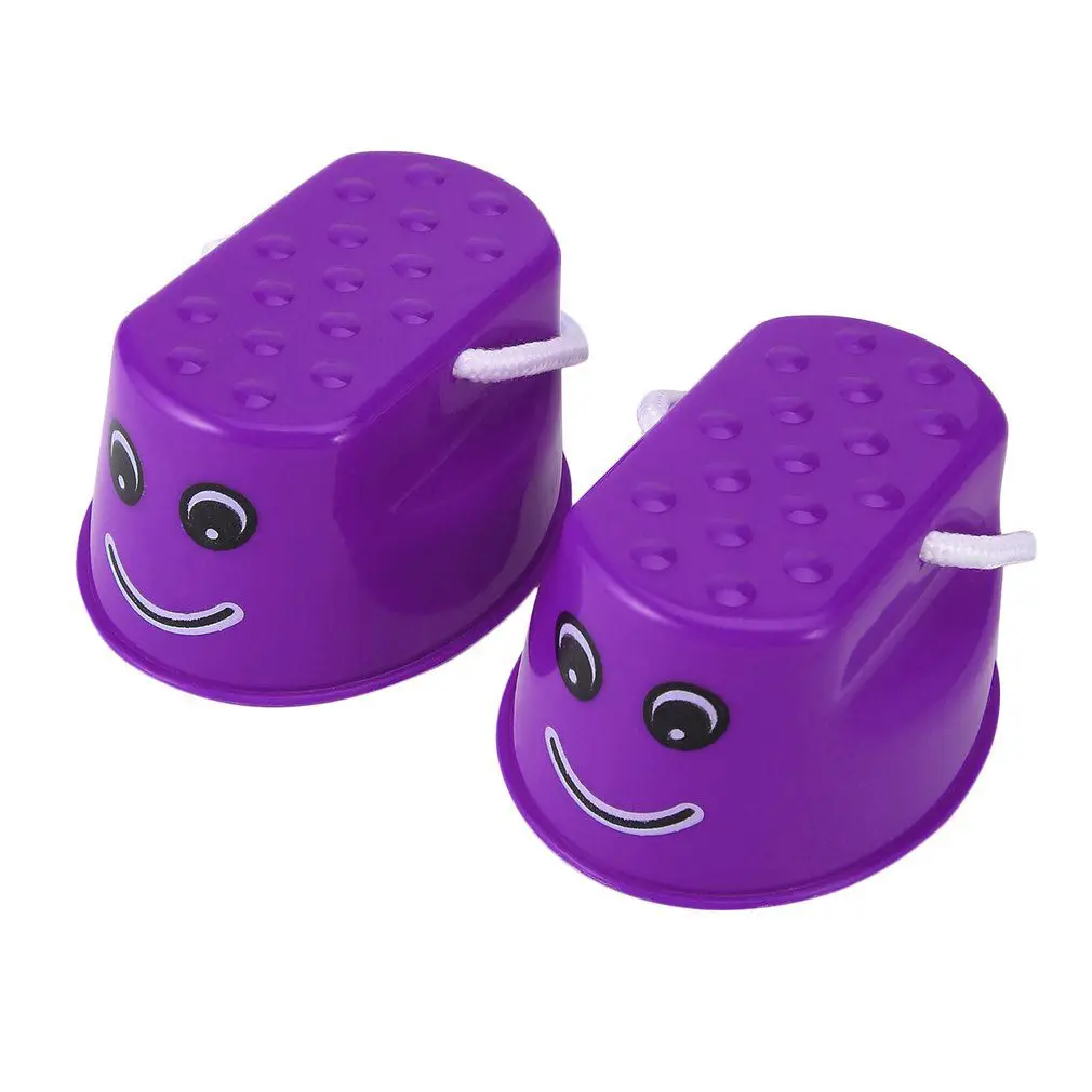 Purple 1 шт. OCDAY 7 цветов Walk Stilt игрушка для прыжков пластиковая улыбка лицо узор Дети Спорт на открытом воздухе тренировка баланса игрушка-лучший подарок - Цвет: Purple