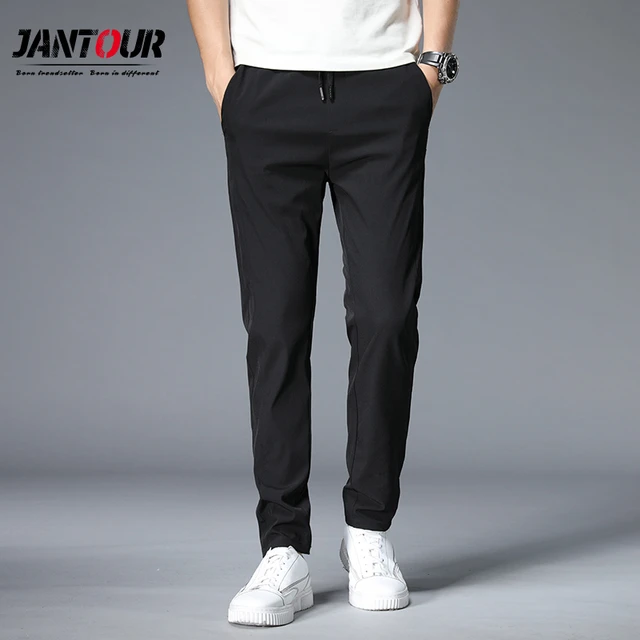 Black Men Pants Classic, Khaki Pants Men Ties, Lace Breathing Trousers