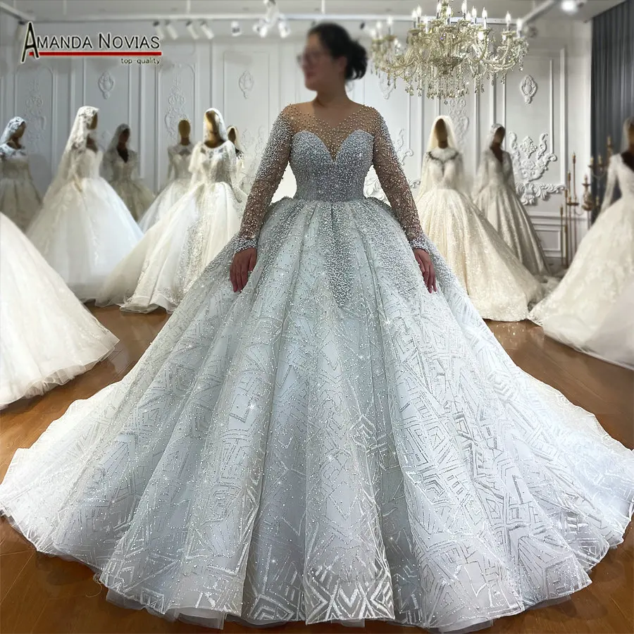 Customized-Amazing-Full-Pearls-Ball-Gown-Wedding-Dress-Custom-Order ...