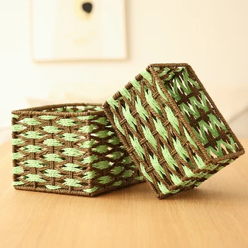 

Element Write Nation Wind Green Diamond Weave Accept Box Accept Basket Sundries Accept Box Storage Box Desktop Accept