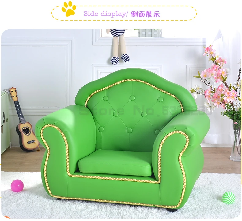 Зеленый мультяшный Европейский стиль классический детский диван прекрасный Одноместный маленький диван детская спальня Zitzak Bean Bag детская мебель
