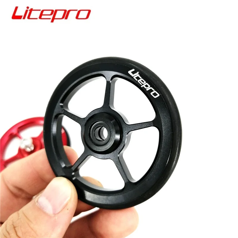 1 Paio Litepro Bici Pieghevole Easywheel Per Brompton Easy Wheel O-Type Ruota In Gomma Lega Di Alluminio Cnc Portapacchi Posteriori Cuscinetto Easywhe