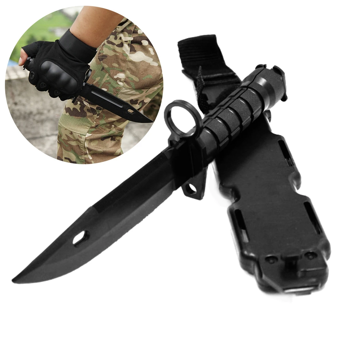 

M9 Dagger Model Tactical Plastic Bayonet for Gift Toy Army Fan Collect CS Game Military Training Outdoor Multi Tool Rubber Knife