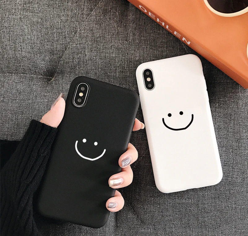 Модный простой чехол GYKZ из ТПУ с изображением смайлика для iPhone 5 5S SE 2020 7 8 13 11 12 Pro Max