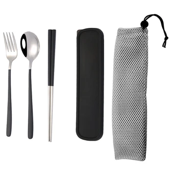 

Portable Tableware Creative Gift Set Chopsticks Spoon Fork Three-Piece Set Student Set