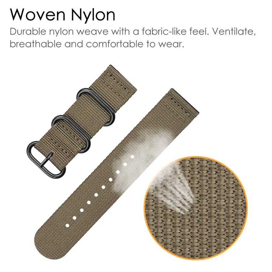 Woven Nylon Watch Sport Strap Band For Samsung Galaxy Active 46mm 42mm Gear Sport S3 S2 Classic Frontier Bands 20 22mm bracelet