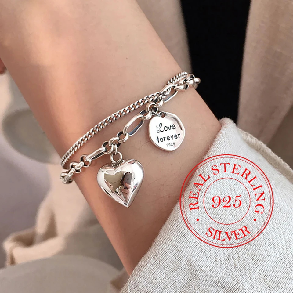 Lovans Bracciale Regolabile In Argento 925 Con Charms A Forma Di Stella - Simbolo Fortuna - Regalo Donna