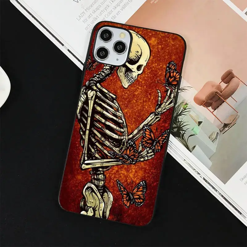 apple iphone 13 pro max case YNDFCNB Gothic Fashion Skull Phone Case for iphone 13 11 12 pro XS MAX 8 7 6 6S Plus X 5S SE 2020 XR cover iphone 13 pro max cover iPhone 13 Pro Max