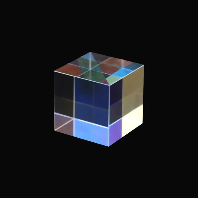 $ 50MM Cube Stained Glass Prism Color-collecting Prism Creative Shape Square Prism Optical Glass Lens Experiment Instrument