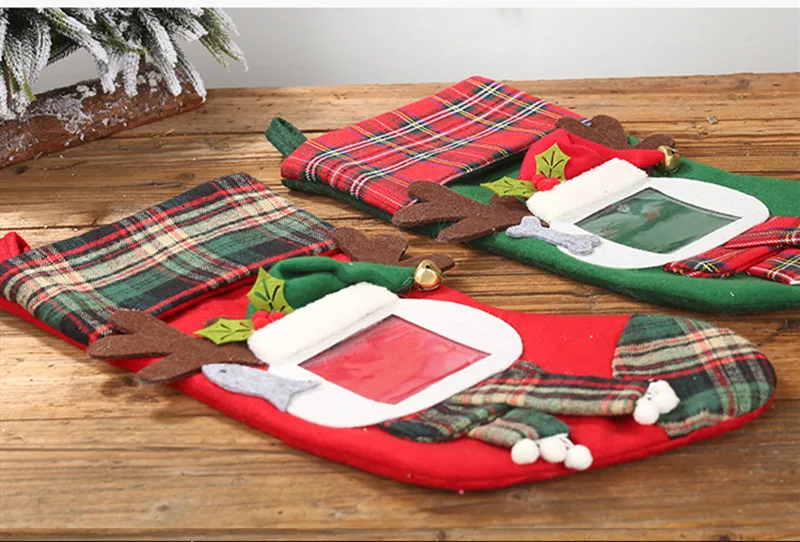 1 шт в виде рождественских чулков Санта Клаус кулон "носок" украшения маленькие ботинки декорации на рождественскую елку год конфетная сумка подарки
