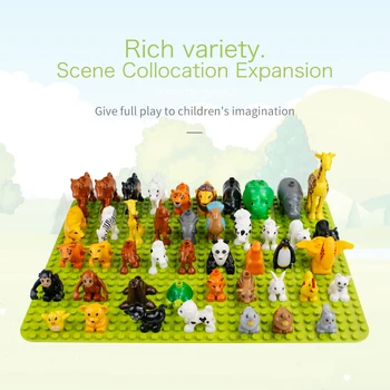 

Animal Zoo Big Building Blocks 50pcs kits Enlighten Child Toys Lion Crocodile Dinosaur DIY Scene Combination Duplos Bricks Gifts