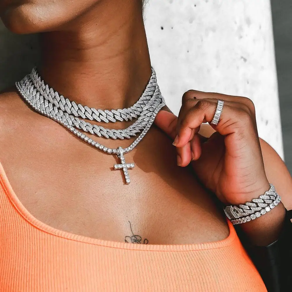 アクセサリー Ciao Silver Hip Hop Bling Necklace | Cuban Chain Necklace