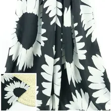 Подсолнух 75D шифон цифровая печать ткань модная женская одежда рубашка ткань с фабрики