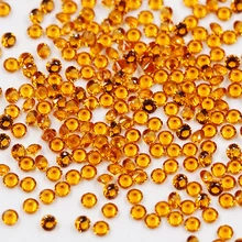 

JYGEMS Round Brilliant Cut 1-3mm 171# Dark Golden Yellow Color Loose Nano Gems For Jewelry Wax Setting High Temperature
