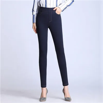 denim blue Высокие эластичные имитирующие лосины из джинсовой ткани Легинсы большого размера женские узкие штаны леггинсы с высокой талией mujer leginsy damskie - Цвет: denim blue
