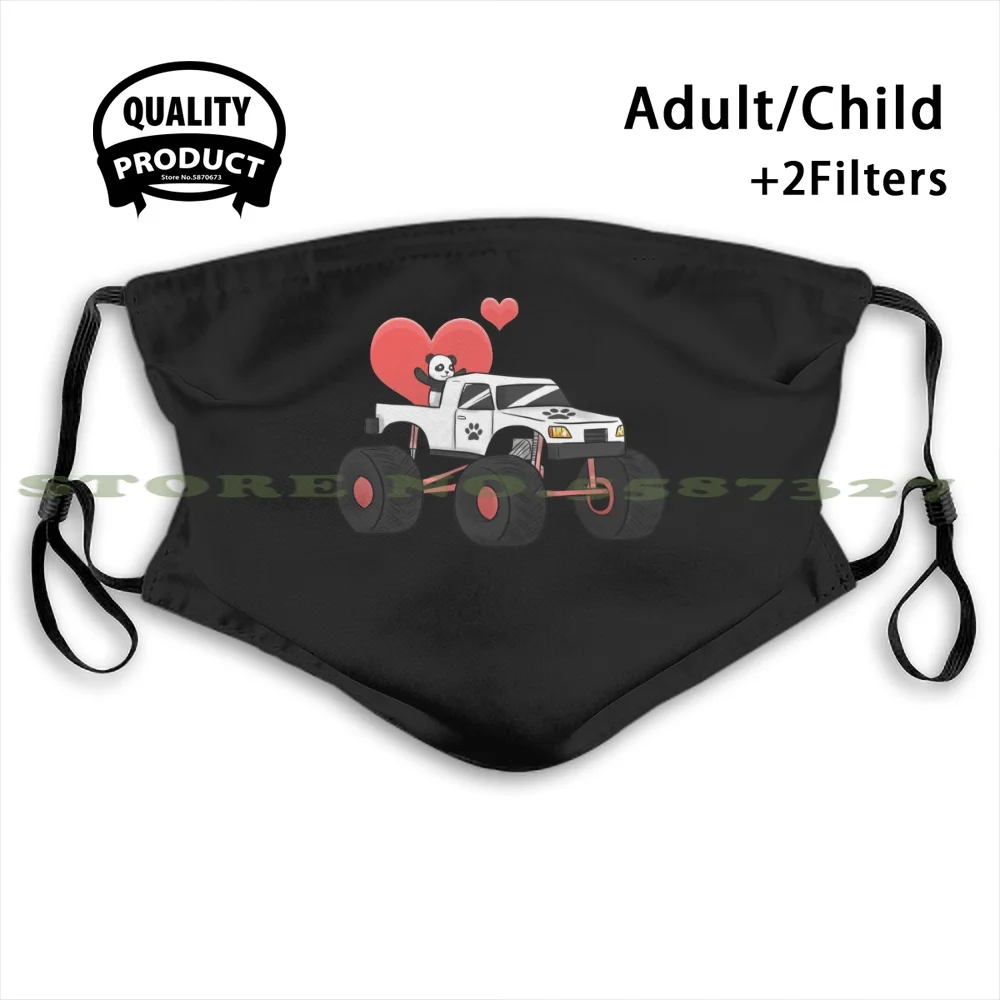 Monster Truck Muscle Car Girl Woman Panda Cute Ears Heart I Gift Idea защита от пыли с фильтром для мужчин и