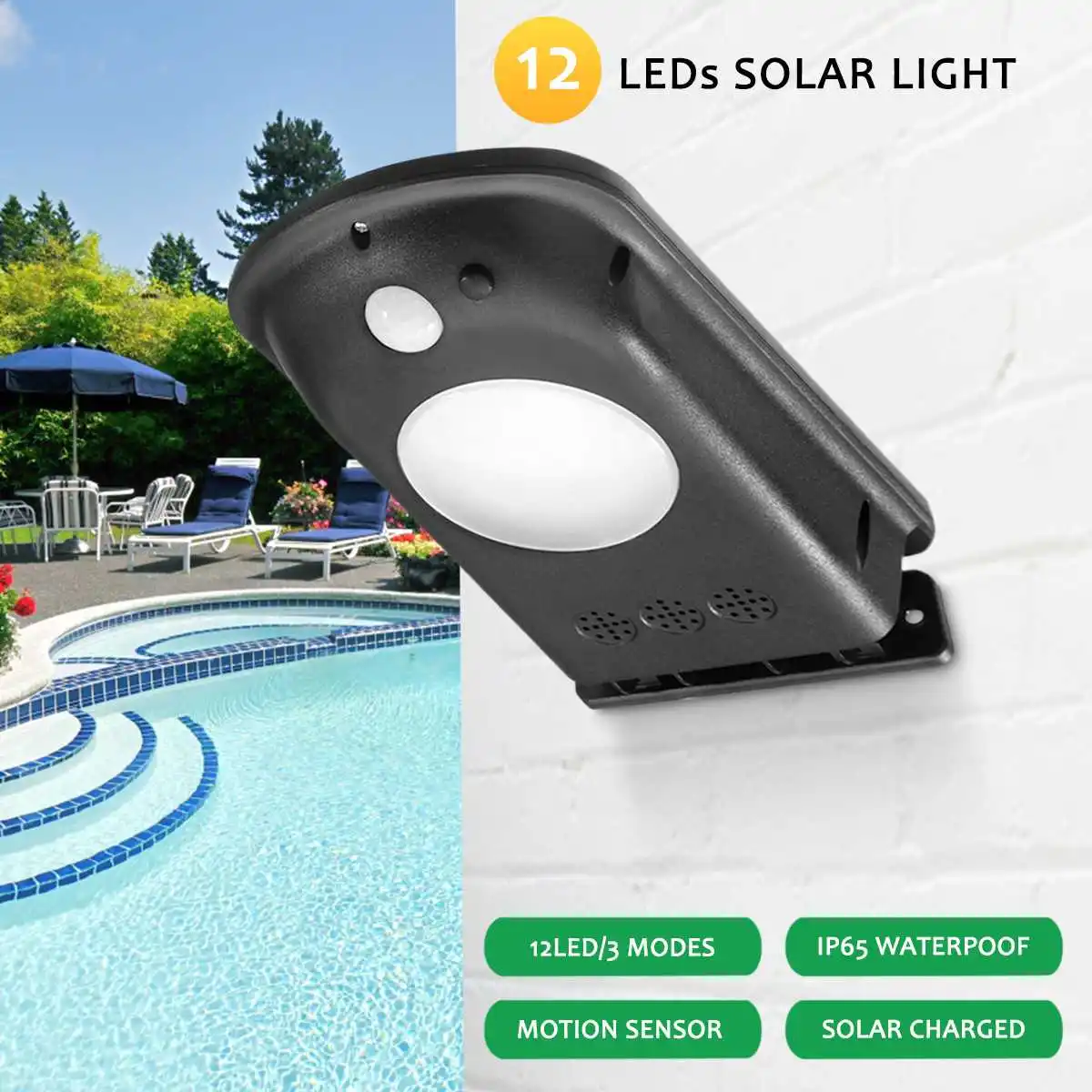 

3 in 1 LED Solar Light Motion Sensor Garden 12 Led PIR Decoration Light Outdoor Street Wall Lamp Waterproof IP65 Solar Lamps