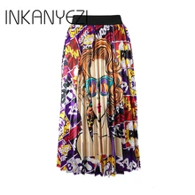 Новинка, модная плиссированная юбка с завышенной талией, женские весенне-летние юбки миди, женские юбки с эластичной талией, трапециевидные длинные юбки для женщин-82