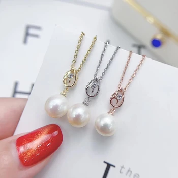 

NEW ARRIVAL 925 Sterling Silver Pendant Setting Mounting Findings Component for Oyster Edison Pearls Corals Jade Stones Beads