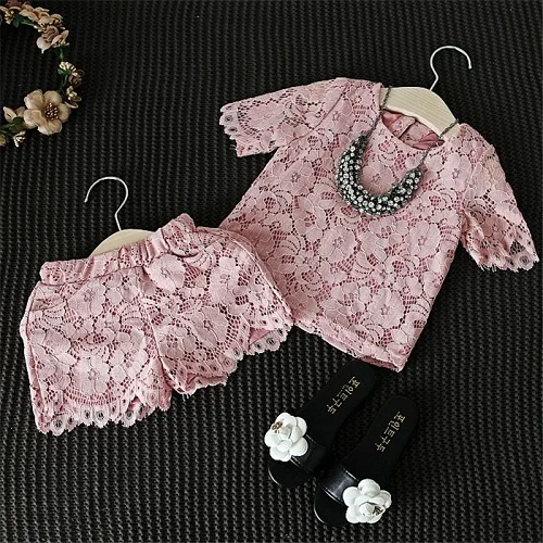 Слоновая кость Модный комплект одежды для девочек; летняя Однотонная рубашка с оборками и юбка с ананасом; модный костюм для маленьких девочек; детский классический комплект одежды - Цвет: Слоновая кость