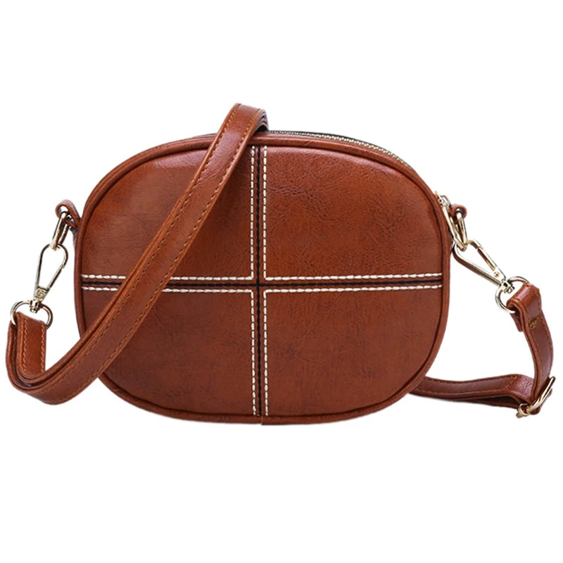 

ABZC-Summer New One-Shoulder Handbags Fashion Stitching Shoulder Diagonal Oval Bag