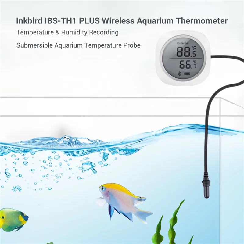 Inkbird IBS-TH1 Plus беспроводной Bluetooth термометр и гигрометр с аквариумом зонд для Android и IOS Телефон используется для аквариума