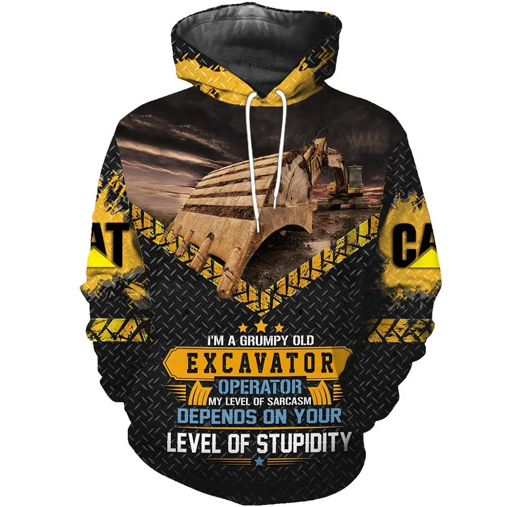 

Newest Worker Machine Excavator Equipment instrument Tracksuit Long Sleeve NewFashion 3DPrint Hoodies/Sweatshirts/zip/jacket S18