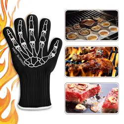 Оптовая продажа от производителя высокотемпературные устойчивые анти-крутые перчатки варежки для выпечки огонь для барбекю перчатки для