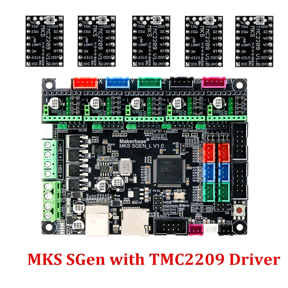 Плата управления 3d-принтером MKS SGen L 32 bit Smoothieboard совместима с Marlin2.0 Smoothieware LV8729 TMC2208 TMC2130 SKR V1.3 - Цвет: with TMC2209 Driver