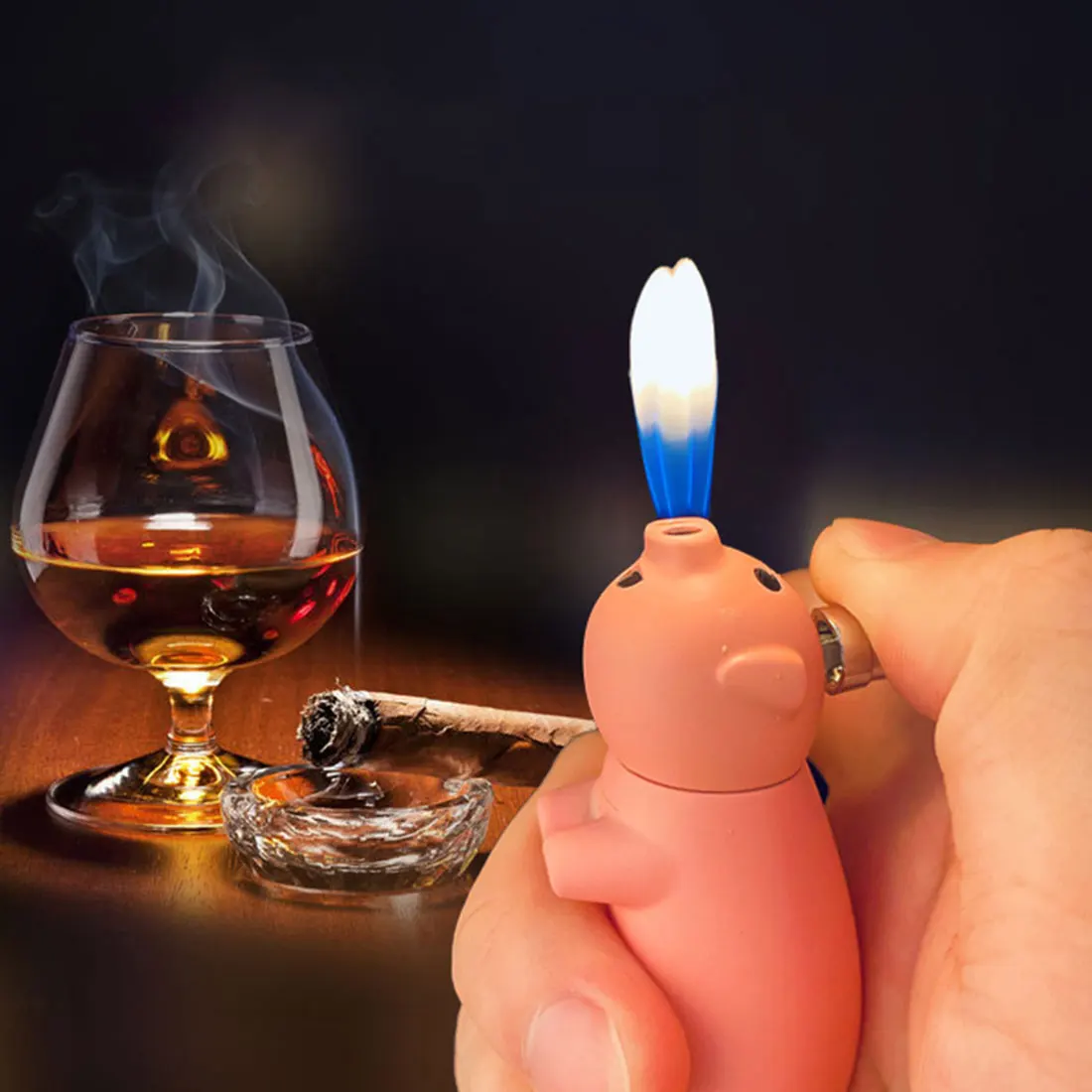 Mini Creative Lighter Pig Torch Butane Gas Lighters Cigarette Pocket