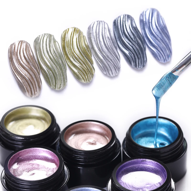 

LILYCUTE Metallic Mirror Gel Polish Nail Art Painting Drawing Metallic Mirror Gel Nail Polish Set Soak Off Gel Varnish DIY Nail