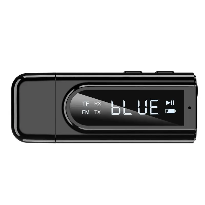 USB FM Bluetooth 5 0 Transmitter Receiver with Display 3 5mm Adapter TF Mp3 Player Card Reader For PC TV Car Speaker Headphone