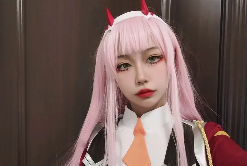 Top Quality DARLING in the FRANXX Cosplay 02 ZERO TWO Headwear Hairclip Devil Horn 02 Hairband Cosplay Accessories Halloween vampire costume women