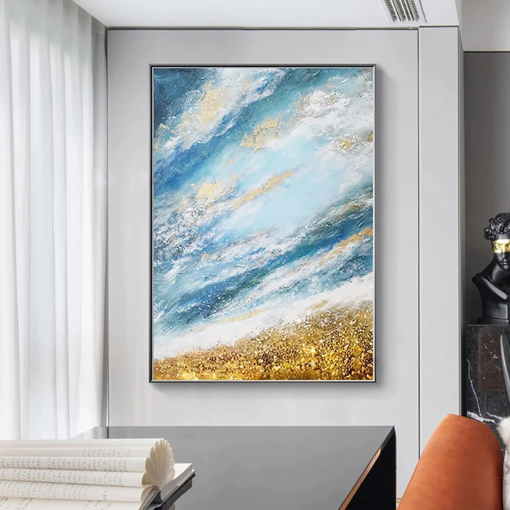 

Абстрактная настенная живопись, ручная роспись, домашний декор, текстурированная холст, живопись ручной работы, Современные художественны...