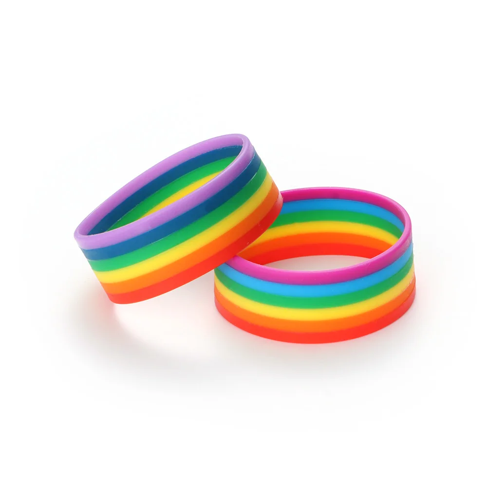 

9 Style Gay Pride Glass Silicone Rubber Bracelet Rainbow Flag Gay Jewelry Handmade DIY Beaded Weave Black Leather LGBT Bracelet
