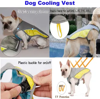

Dog Cooling Vest Clothes Summer Cooling Harness for Dogs Adjustable Mesh Reflective Vest coat Quick Release Pet dog clothes