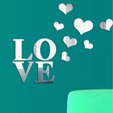 Акриловая наклейка с сердечками и зеркалом напрямую от производителя, Taobao AliExpress, поставка товаров B073