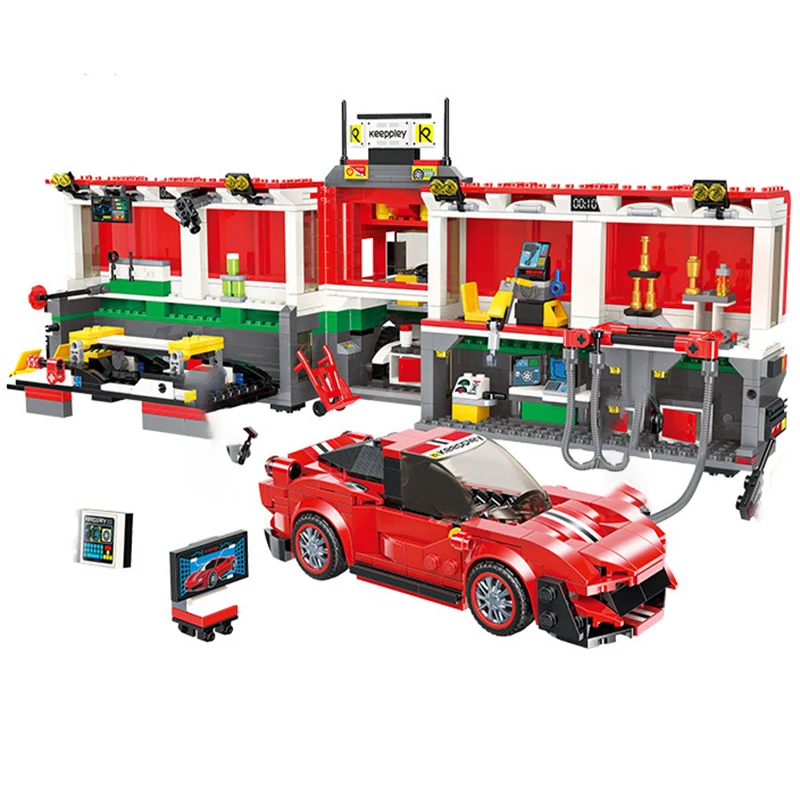super race car city technique creative Speed Champions ultimate garage vehicle model kit building blocks bricks toy for children | Игрушки и