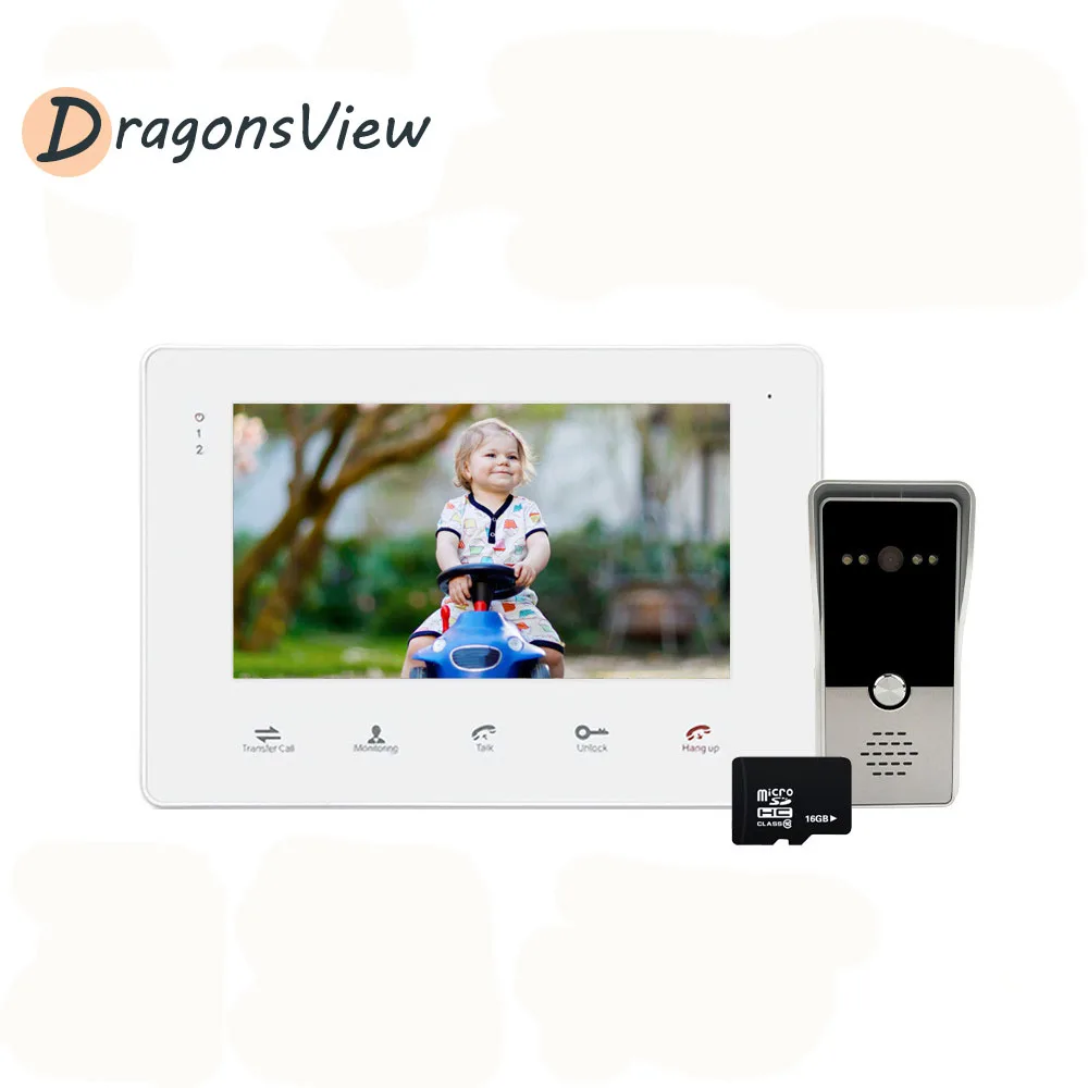Видеодомофон Dragonsview с цветным сенсорным экраном система внутренней связи для