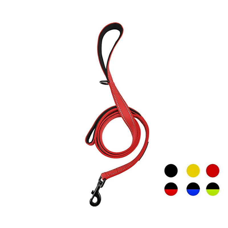 

150x2.5cm Heavy Dog Leash Dog Collar Control Nylon Dog Leash Safety Training Double Handles Lead for Dog Leash