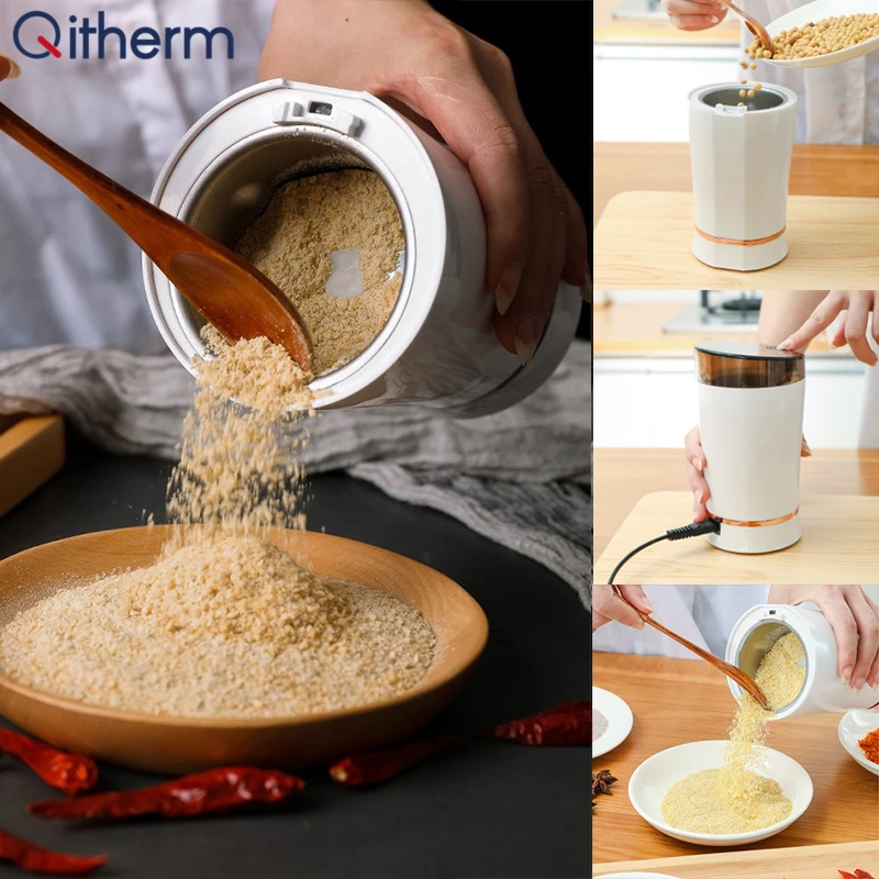 Mini molinillo de café eléctrico de 220V, molinillo de pimienta y sal para cocina, granos, especias, nueces, semillas, granos de café, molinillo de granos