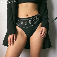 Ingemark Gypsy LAMORE письмо живота талии цепи джинсовое платье аксессуары индивидуальность Индия Металл Любовь Пояс украшения для тела для женщин