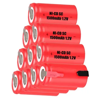 

10 pcs SC 1500mah 1.2v battery NICD rechargeable batteries for electric screwdriver electric drill 4.25cm*2.2cm for power tools
