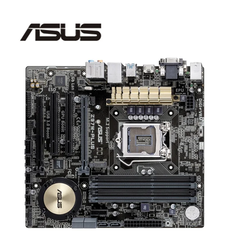 

For Asus Z97M-PLUS Desktop Motherboard Z97 LGA 1150 For Core i7 i5 i3 DDR3 SATA3 USB3.0 Original Used Mainboard