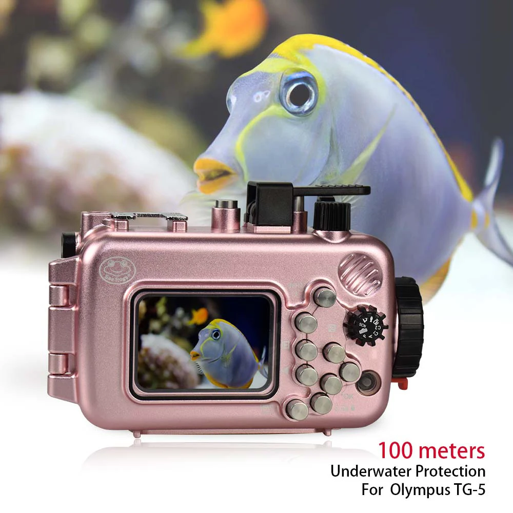 100 m/325ft для Olympus TG-5 TG5 подводный корпус с вентилятором и нагревателем алюминий(розовое золото) Водонепроницаемая сумка чехол для дайвинга TG5 TG-5 крышка
