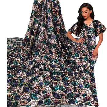 

Beautiful Design Sequined Embroidered Mesh Lace Fabric For Women Party Dress Lace African Sequins Guipure Net Lace Material