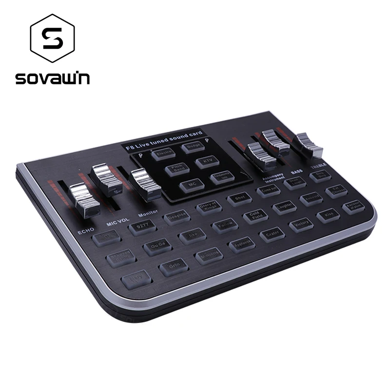 F8 микрофон звуковая карта USB Студия Аудио прямая трансляция профессиональный